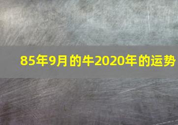 85年9月的牛2020年的运势