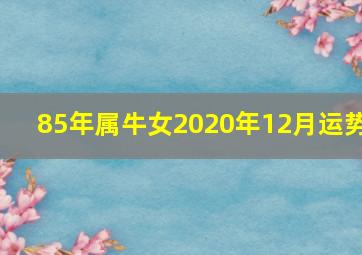 85年属牛女2020年12月运势