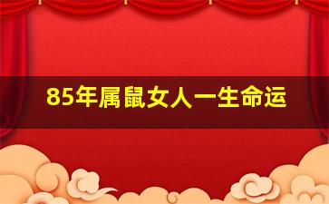 85年属鼠女人一生命运