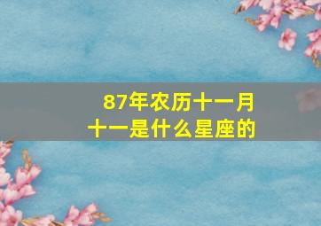 87年农历十一月十一是什么星座的