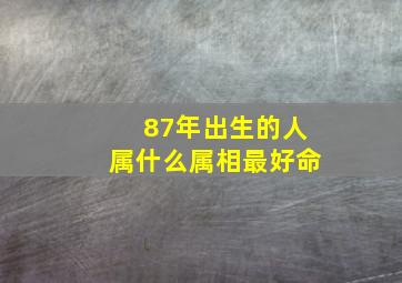 87年出生的人属什么属相最好命