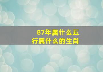 87年属什么五行属什么的生肖