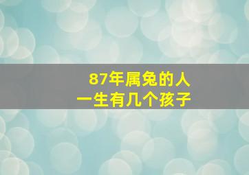 87年属兔的人一生有几个孩子