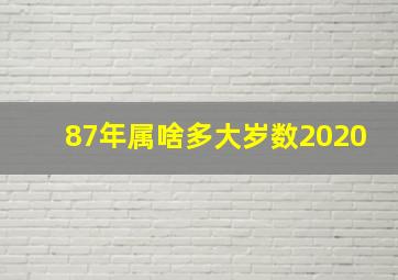 87年属啥多大岁数2020