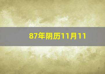 87年阴历11月11