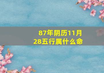 87年阴历11月28五行属什么命