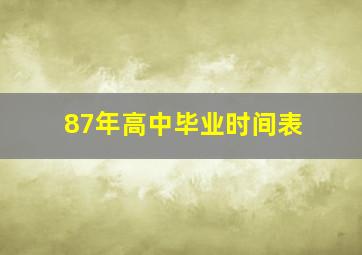 87年高中毕业时间表