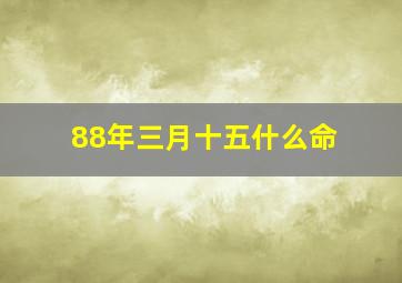 88年三月十五什么命