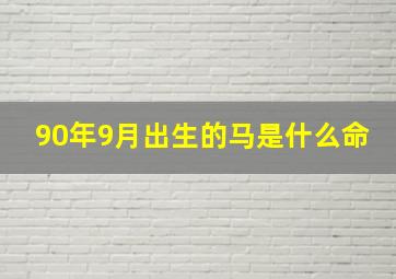 90年9月出生的马是什么命