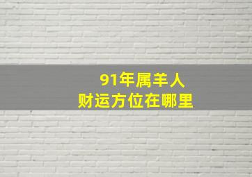 91年属羊人财运方位在哪里