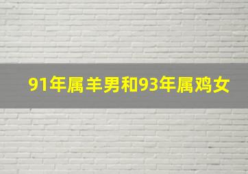 91年属羊男和93年属鸡女