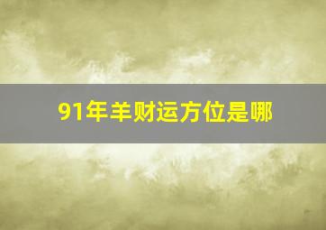 91年羊财运方位是哪