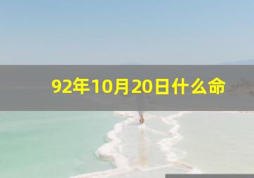 92年10月20日什么命