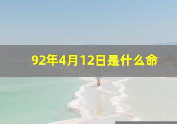 92年4月12日是什么命