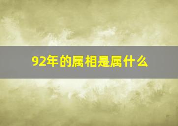 92年的属相是属什么