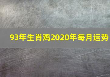 93年生肖鸡2020年每月运势