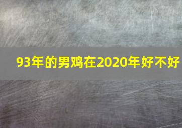 93年的男鸡在2020年好不好