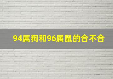 94属狗和96属鼠的合不合