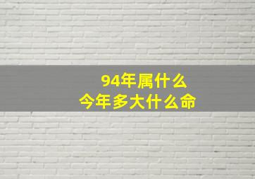 94年属什么今年多大什么命