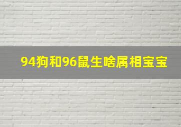 94狗和96鼠生啥属相宝宝