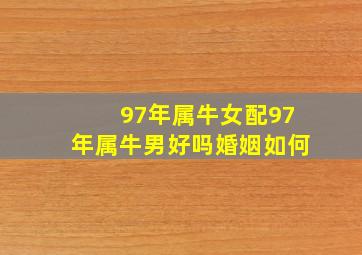 97年属牛女配97年属牛男好吗婚姻如何