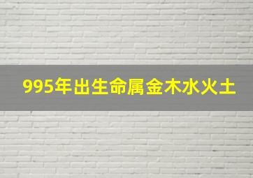 995年出生命属金木水火土