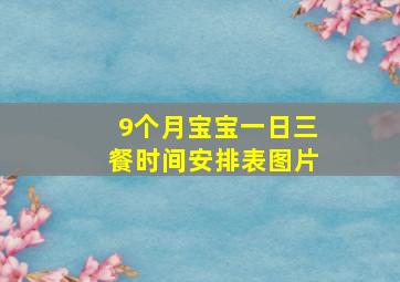 9个月宝宝一日三餐时间安排表图片