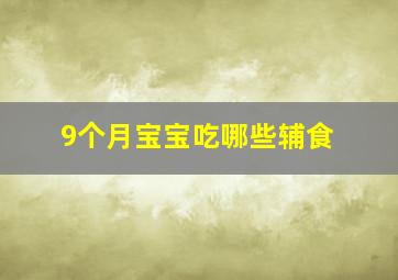 9个月宝宝吃哪些辅食