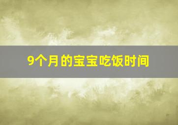 9个月的宝宝吃饭时间