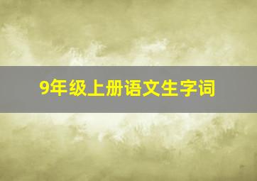 9年级上册语文生字词