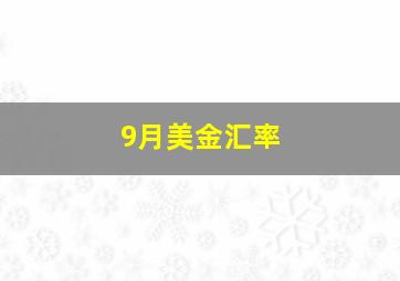 9月美金汇率