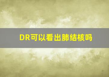 DR可以看出肺结核吗