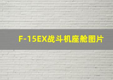 F-15EX战斗机座舱图片