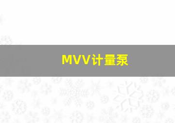 MVV计量泵