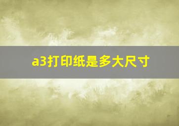 a3打印纸是多大尺寸