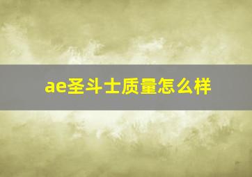 ae圣斗士质量怎么样