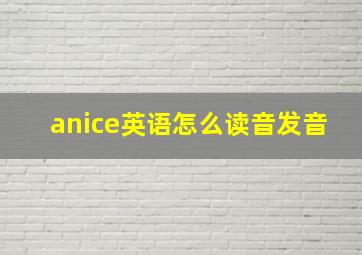 anice英语怎么读音发音