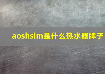 aoshsim是什么热水器牌子