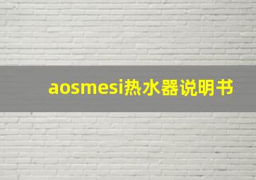 aosmesi热水器说明书