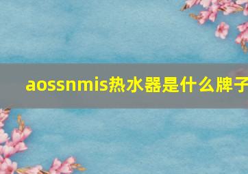 aossnmis热水器是什么牌子