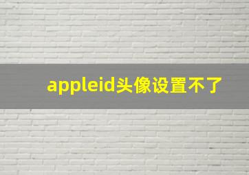 appleid头像设置不了