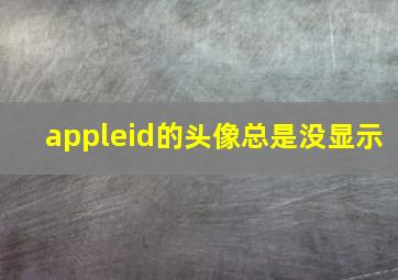 appleid的头像总是没显示