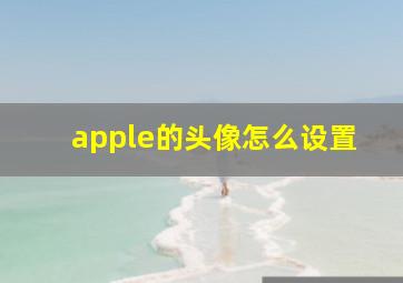 apple的头像怎么设置