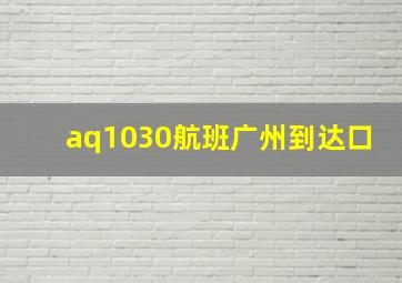 aq1030航班广州到达口