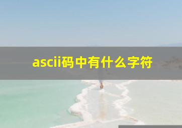 ascii码中有什么字符