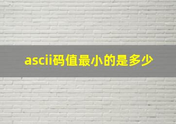 ascii码值最小的是多少