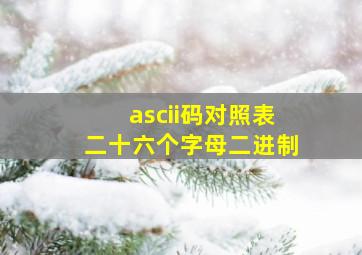 ascii码对照表二十六个字母二进制