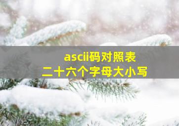 ascii码对照表二十六个字母大小写