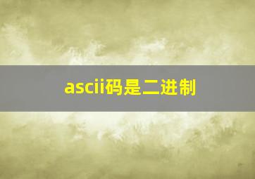 ascii码是二进制