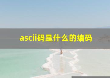 ascii码是什么的编码